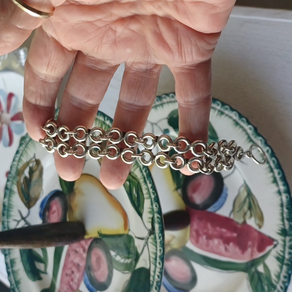 Sterling Silver 925 Solid Link 43gm Bracelet - image 8